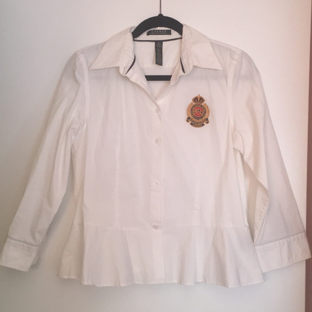NWOT Ralph Lauren Button Down Peplum Style